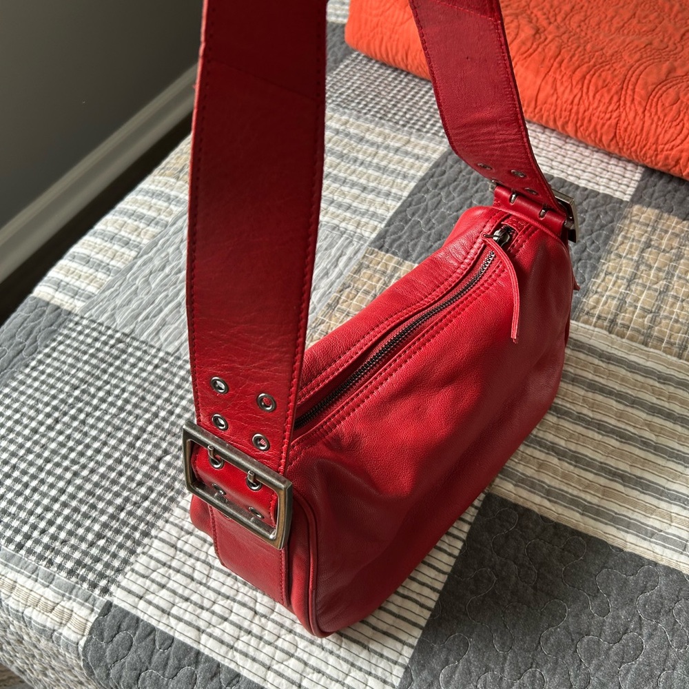 Free People ……Red Leather Shoulder Bag  never been used